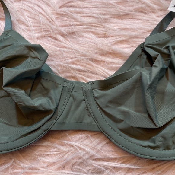 NWT Aerie Smoothez Mesh Unlined Full Coverage Bra in Royal Palm - Picture 9 of 9